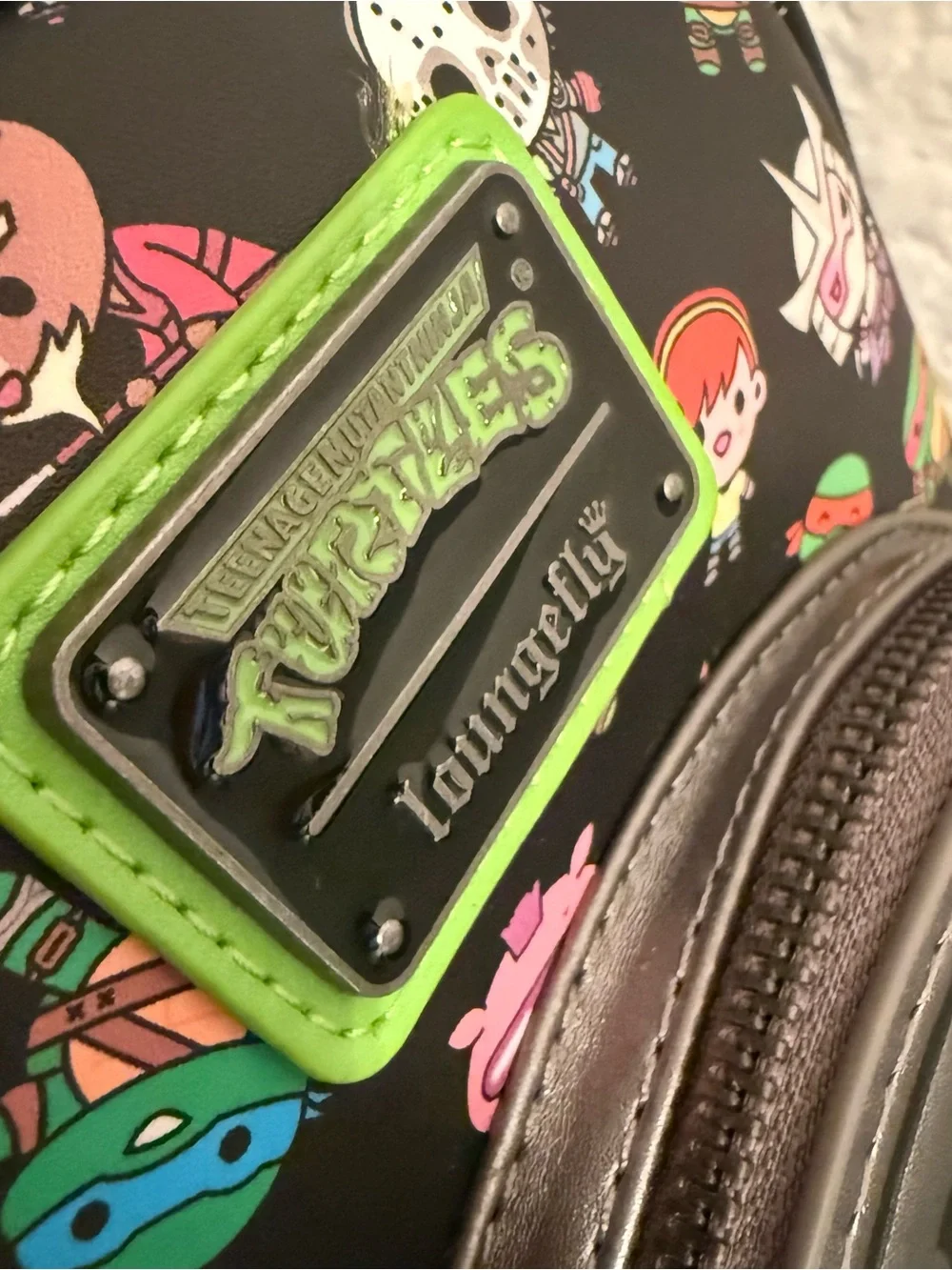 Loungefly: Teenage Mutant Ninja Turtles Sewer Cap AOP Mini Backpack and Wallet